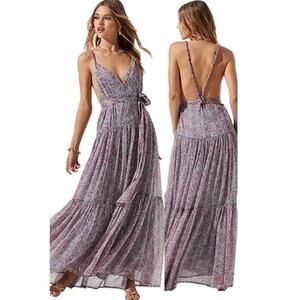 ASTR the Label Eartha Dress in Blue & Pink Multi Ditsy M